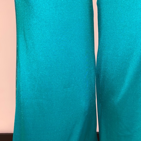 Aqua Holographic Wide leg Cutout Jumpsuit - Picture 15 of 15